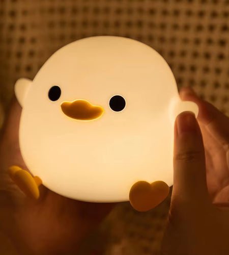 Duck Silicone Night Light for Children with Timer Usb Rechargeable Dimming Touch Lamp Sleeping Bedroom Cartoon Animal Decor Gift