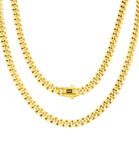14K Real Yellow Gold Royal Monaco 6Mm Miami Cuban Link Necklace (16"-30") Italian Jewelry for Men & Women
